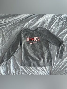 Gray Crewneck Sweatshirt with stitched lighting McQueen